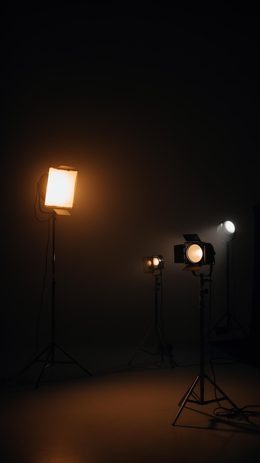Filmljusrigg med softbox och fresnel